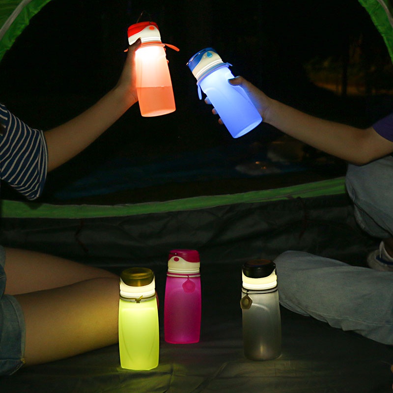 LED Light Collapsible Water Bottle